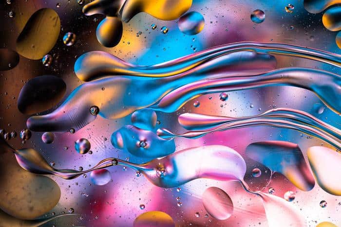 Fototapeta Abstract Colorful Liquid Water Splash And Bubbles Background. Macro Photography