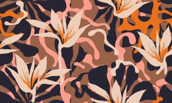 Fototapeta Abstract Jungle Plants Pattern. Creative Collage Contemporary Floral Seamless Pattern. Fashionable Template For Design.