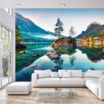 Fototapeta Beautiful Autumn Scene Of Hintersee Lake. Colorful Morning View Of Bavarian Alps On The Austrian Border, Germany, Europe. Beauty Of Nature Concept Background.