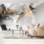 Fototapeta Black Gold Abstract Background Of Marble Liquid Ink Art Painting On Paper