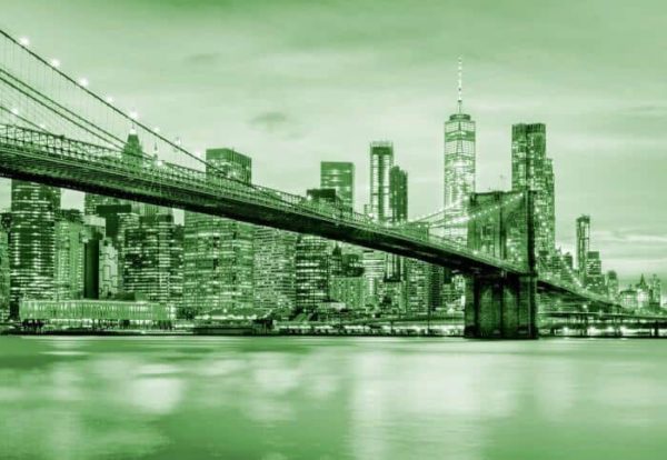 Fototapeta Brooklyn Bridge Nyc W Kolorze Zielonym