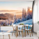 Fototapeta Impressive Winter Morning In Carpathian Mountains With Snow Covered Fir Trees. Colorful Outdoor Scene, Happy New Year Celebration Concept. Artistic Style Post Processed Photo.