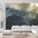 Fototapeta Landscape Of Asia Tropical Rainforest, Canopy Tree Of Jungle Green Forest Park Outdoor, Nature Environment Mountain View, Concept Of Freedom Relaxation In Holiday For Spa Yoga And Retreat