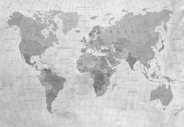 Fototapeta Mapa Świata Teksturowanej Monochromatyczne