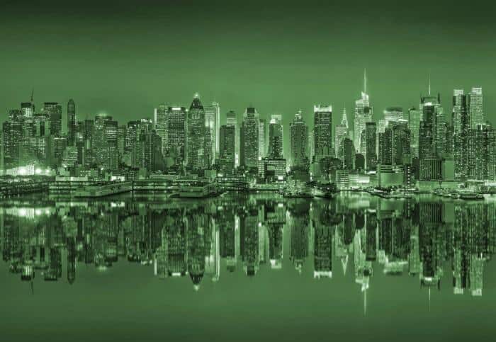 Fototapeta Odbicia W Nowym Jorku Na Zielono