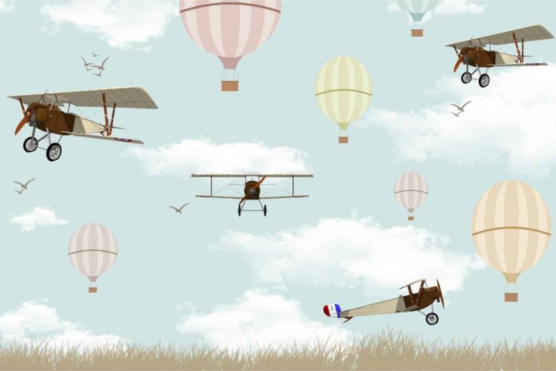 Fototapeta Samoloty I Balony Na Niebie