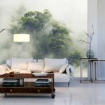 Fototapeta Tropical Forest In Japan, Nature Jungle With Green Tree And Fog, Concept Of Zin Therapy Comfortable Freedom Relaxing For Spa And Yoga, Eco Natural Sustainable Conservation