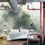 Fototapeta Tropical Forest In Japan, Nature Jungle With Green Tree And Fog, Concept Of Zin Therapy Comfortable Freedom Relaxing For Spa And Yoga, Eco Natural Sustainable Conservation