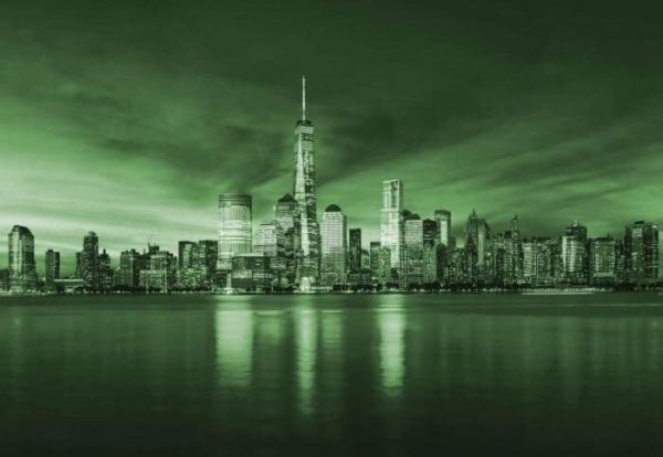 Fototapeta Wschód Słońca W Nowym Jorku Na Zielono
