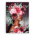 Obraz Na Płótnie Artystyczny Portret Kobiety Z Różami