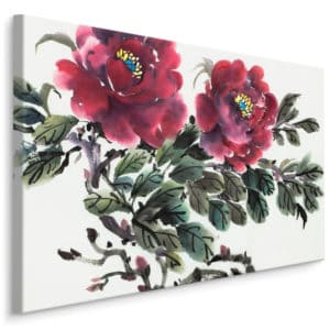 Obraz Na Płótnie Burgundowe Kwiaty Piwonii