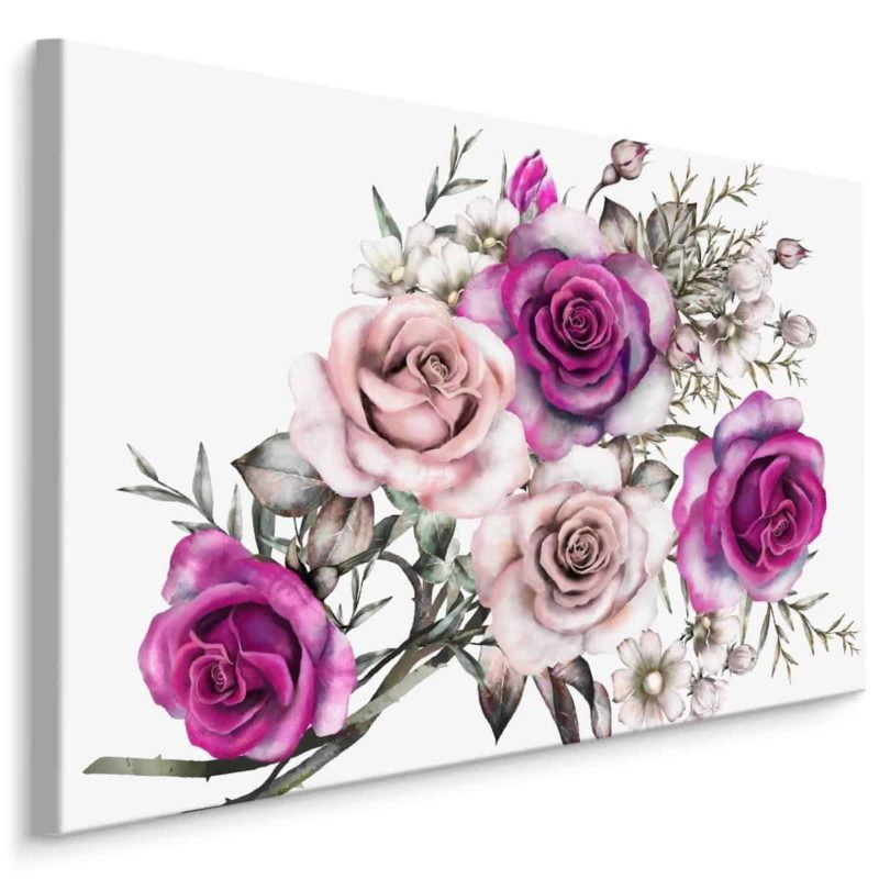 Obraz Na Płótnie Delikatne Róże Jak Malowane Akwarelą