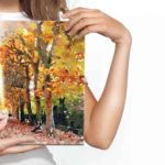 Obraz Na Płótnie Jesienny Las Malowany Akwarelą