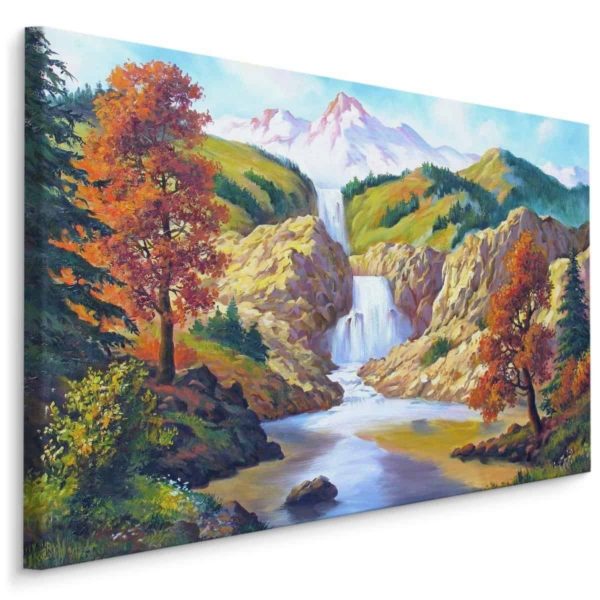 Obraz Na Płótnie Jesienny Wodospad Jak Malowany