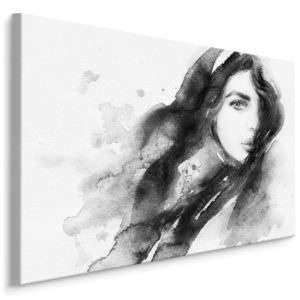 Obraz Na Płótnie Kobiecy Portret W Czarno-Białej Odsłonie