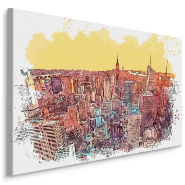 Obraz Na Płótnie Kolorowe Nowojorskie Wieżowce Jak Namalowane