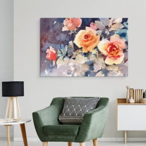 Obraz Na Płótnie Kolorowe Róże Jak Malowane Akwarelą