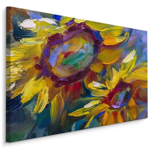 Obraz Na Płótnie Kolorowe Słoneczniki Jak Malowane