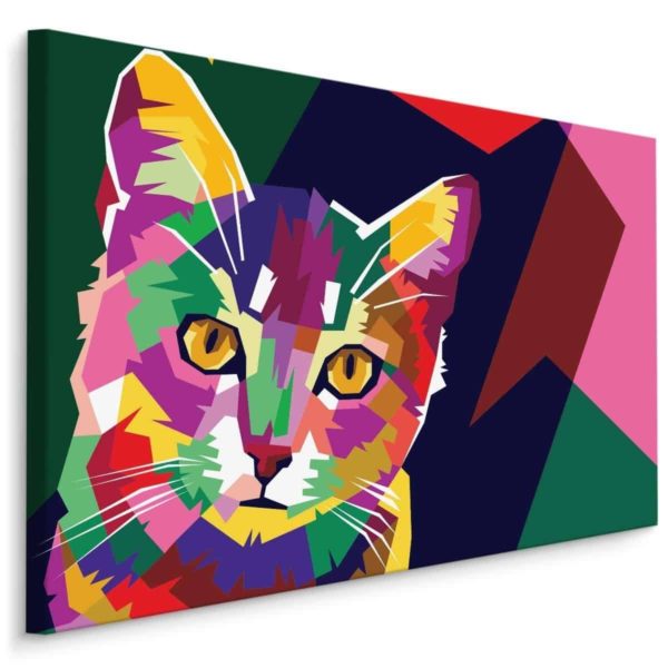 Obraz Na Płótnie Kolorowy Graficzny Kot