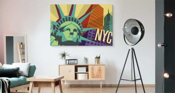 Obraz Na Płótnie Kolorowy Nowy Jork W Stylu Retro