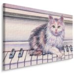 Obraz Na Płótnie Kot Na Pianinie