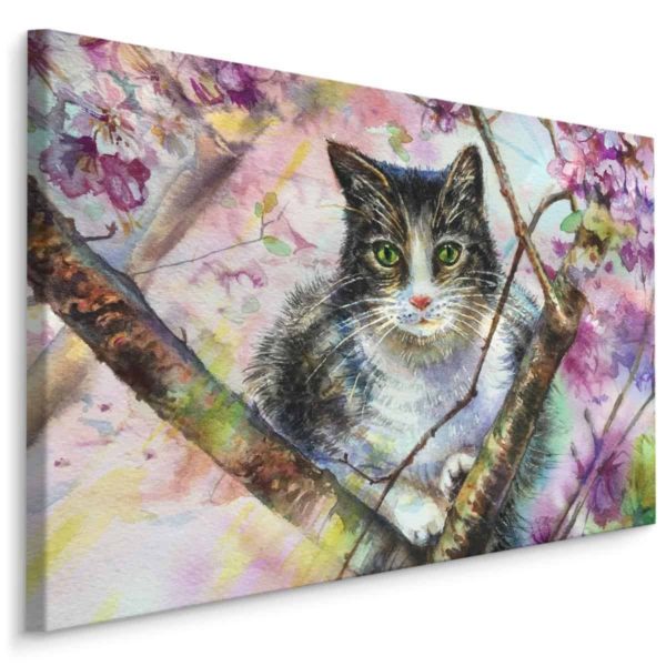 Obraz Na Płótnie Kot W Kwitnącym Ogrodzie
