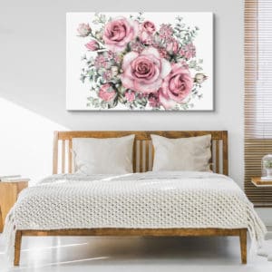 Obraz Na Płótnie Kwiaty I Pąki Róż Malowane Akwarelą