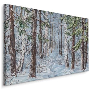 Obraz Na Płótnie Las Pokryty Śniegiem