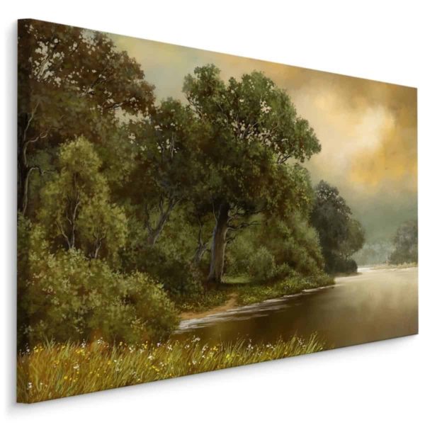 Obraz Na Płótnie Leśny Krajobraz Z Rzeką