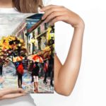 Obraz Na Płótnie Ludzie Z Kolorowymi Parasolami W Paryżu