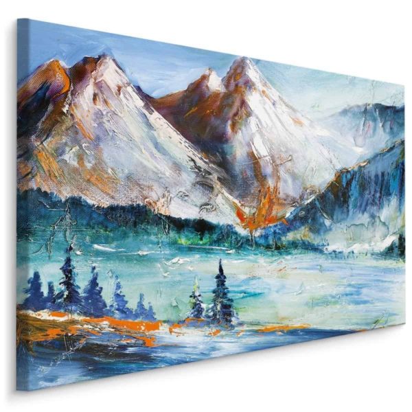 Obraz Na Płótnie Malowany Górski Pejzaż