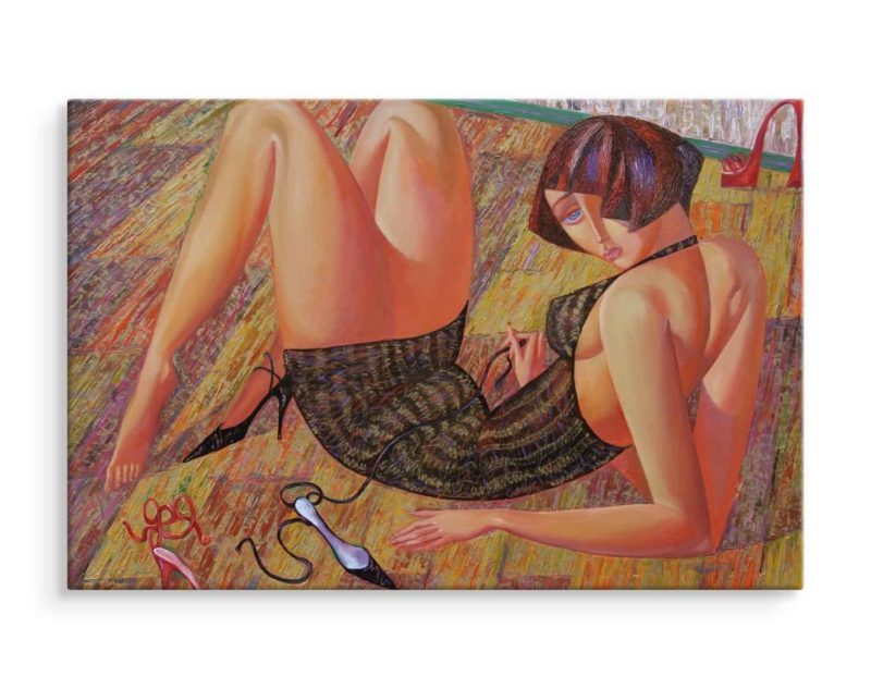 Obraz Na Płótnie Malunek Kobiety W Abstrakcyjnym Wydaniu