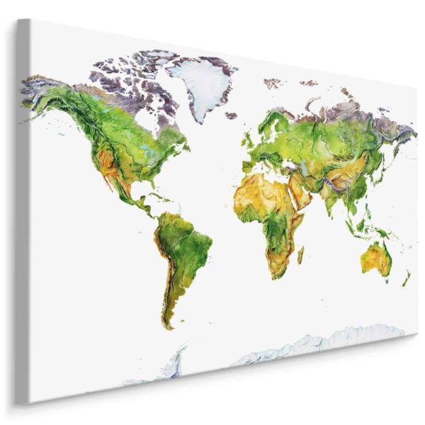 Obraz Na Płótnie Mapa Fizyczna Świata