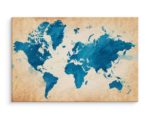 Obraz Na Płótnie Mapa Świata W Niebieskich Odcieniach