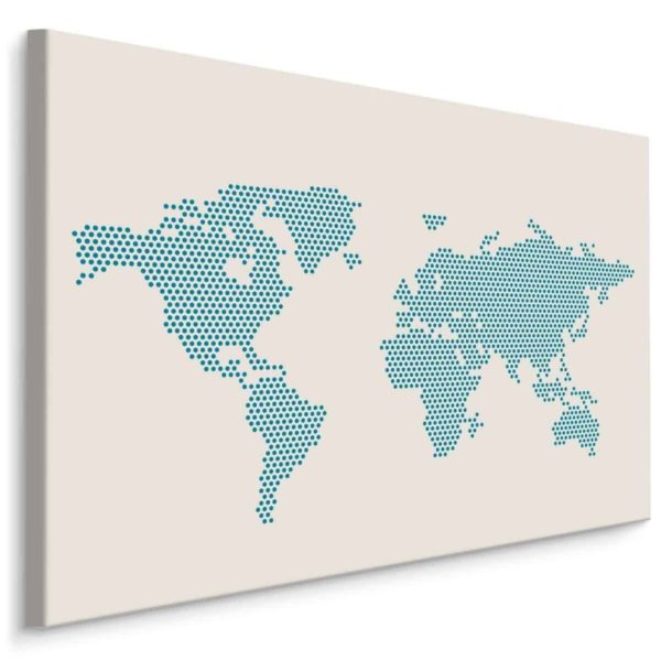 Obraz Na Płótnie Mapa Świata Z Kropek