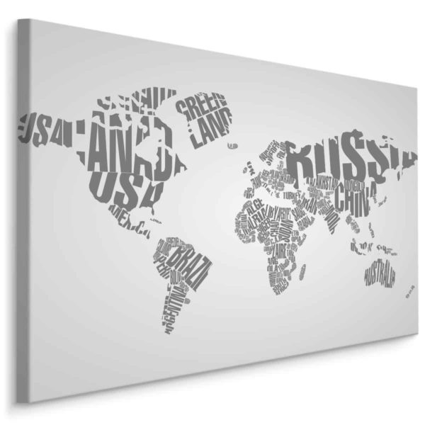 Obraz Na Płótnie Mapa Świata Z Napisów