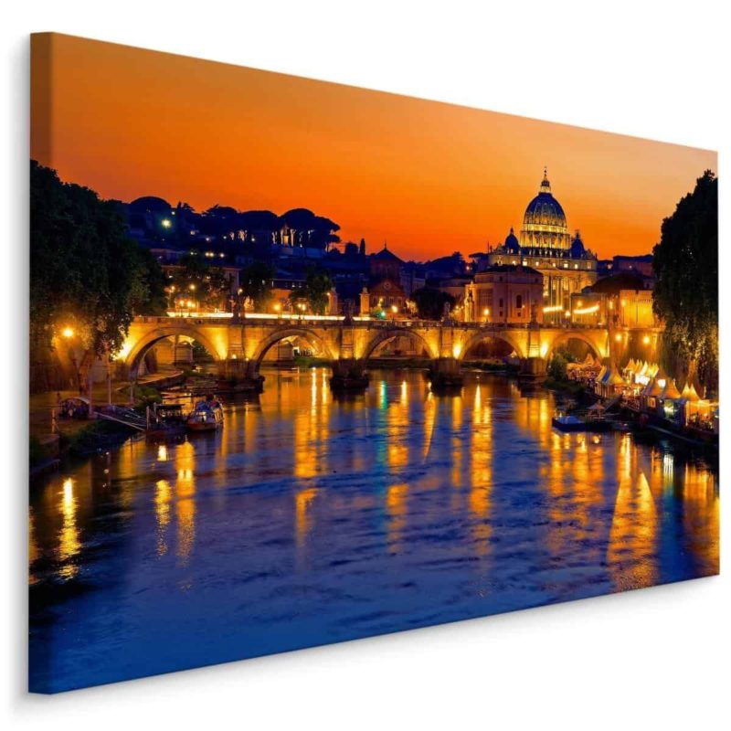 Obraz Na Płótnie Most Św. Anioła W Rzymie O Wieczornej Porze
