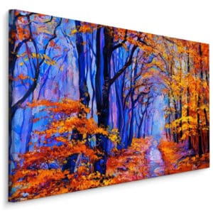 Obraz Na Płótnie Niebiesko-Pomarańczowy Las