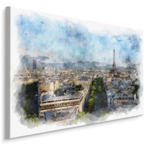 Obraz Na Płótnie Panorama Paryża - Akwarela