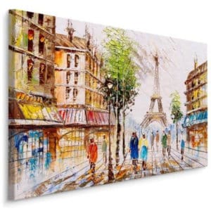 Obraz Na Płótnie Paryska Ulica Z Widokiem Na Wieżę Eiffla