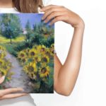 Obraz Na Płótnie Pejzaż Ze Słonecznikami Jak Malowany