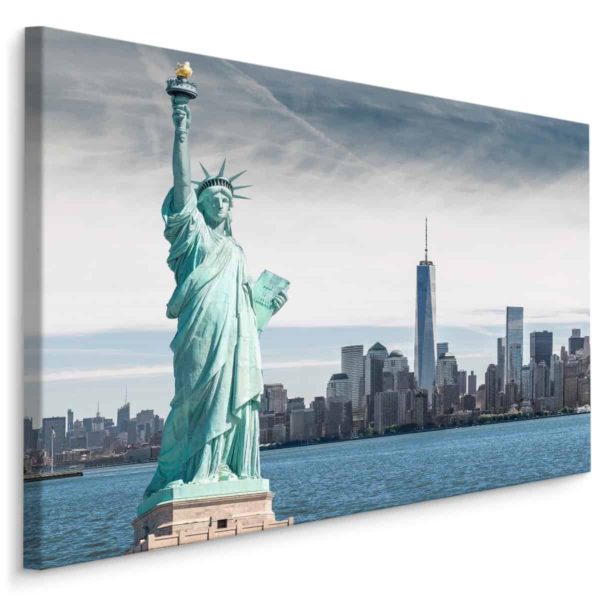 Obraz Na Płótnie Statua Wolności Na Tle Nowojorskich Wieżowców
