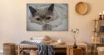 Obraz Na Płótnie Szary Kot Jak Malowany