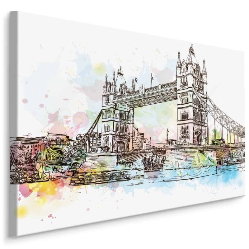 Obraz Na Płótnie Tower Bridge Malowany Akwarelą