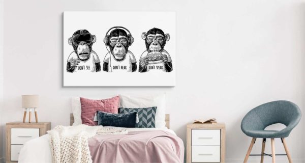 Obraz Na Płótnie Trzy Małpy W Stylu Vintage