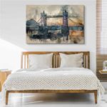 Obraz Na Płótnie Widok Na Tower Bridge Malowany Akwarelą