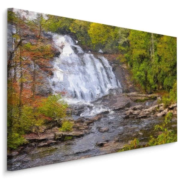 Obraz Na Płótnie Wodospad W Lesie Jak Malowany