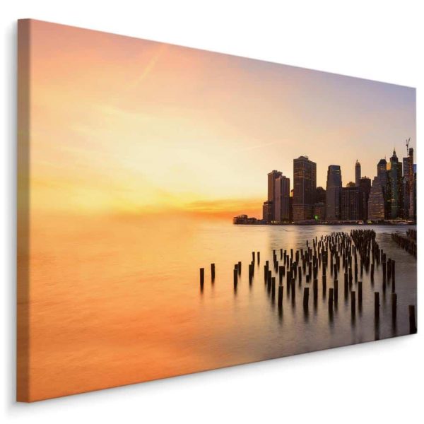 Obraz Na Płótnie Zachód Słońca W Nowym Jorku