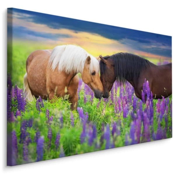 Obraz Na Płótnie Zakochane Konie W Kwiatach