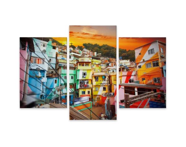 Obraz Wieloczęściowy Centrum Rio De Janeiro I Kolorowa Fawela